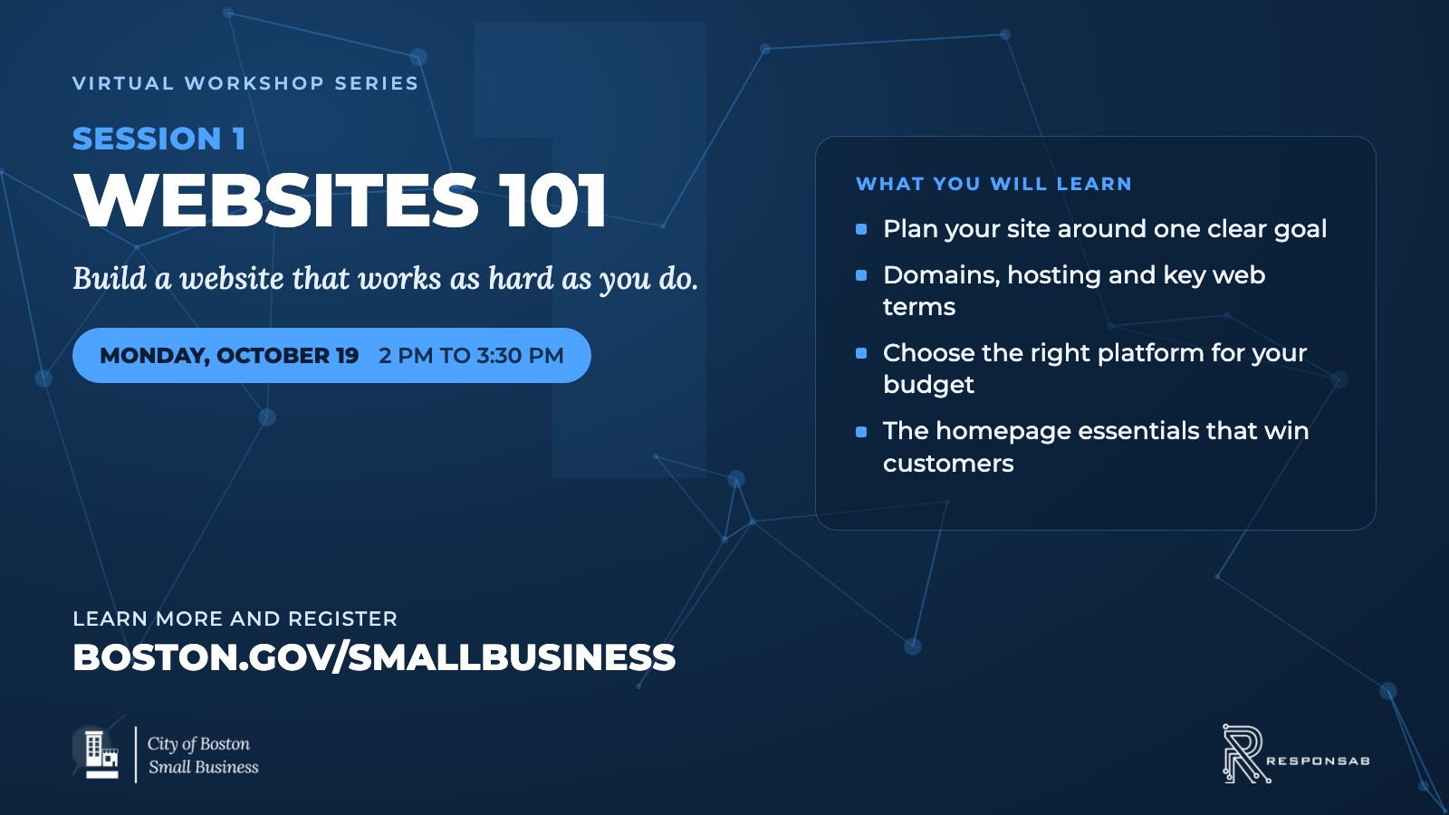 Promo art for Websites 101 workshop session