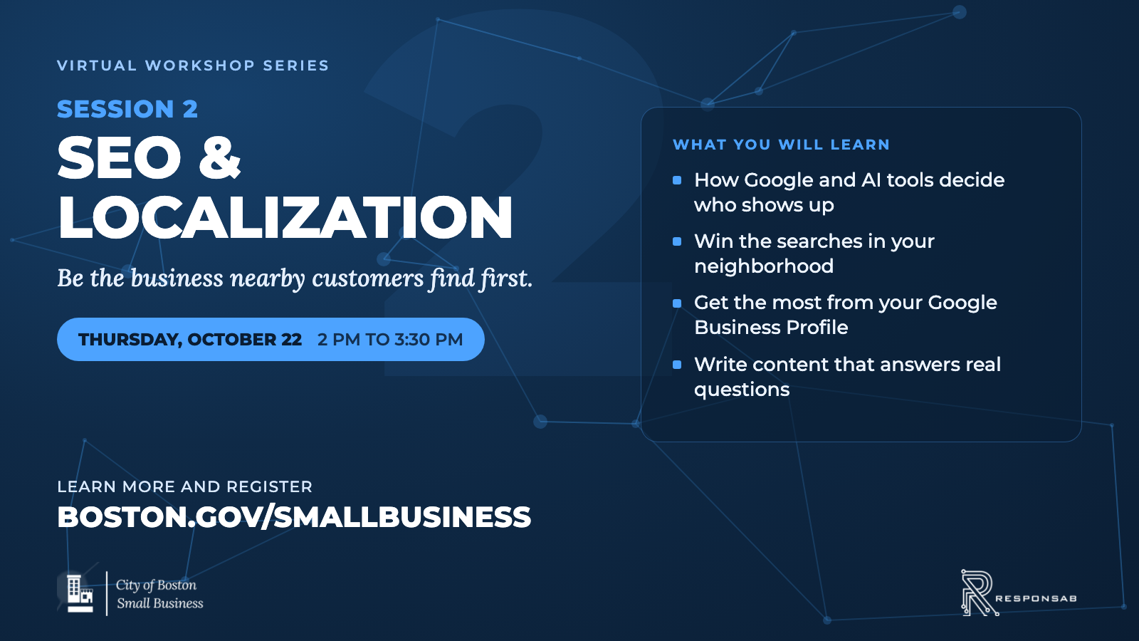 Promo art for SEO and Localization workshop session